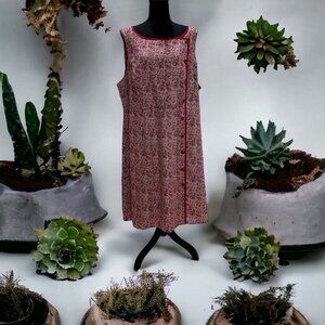 Liza Luxe Plus Size 3X Burgundy Paisley Sheath‎ Dress Grannycore CottageCore